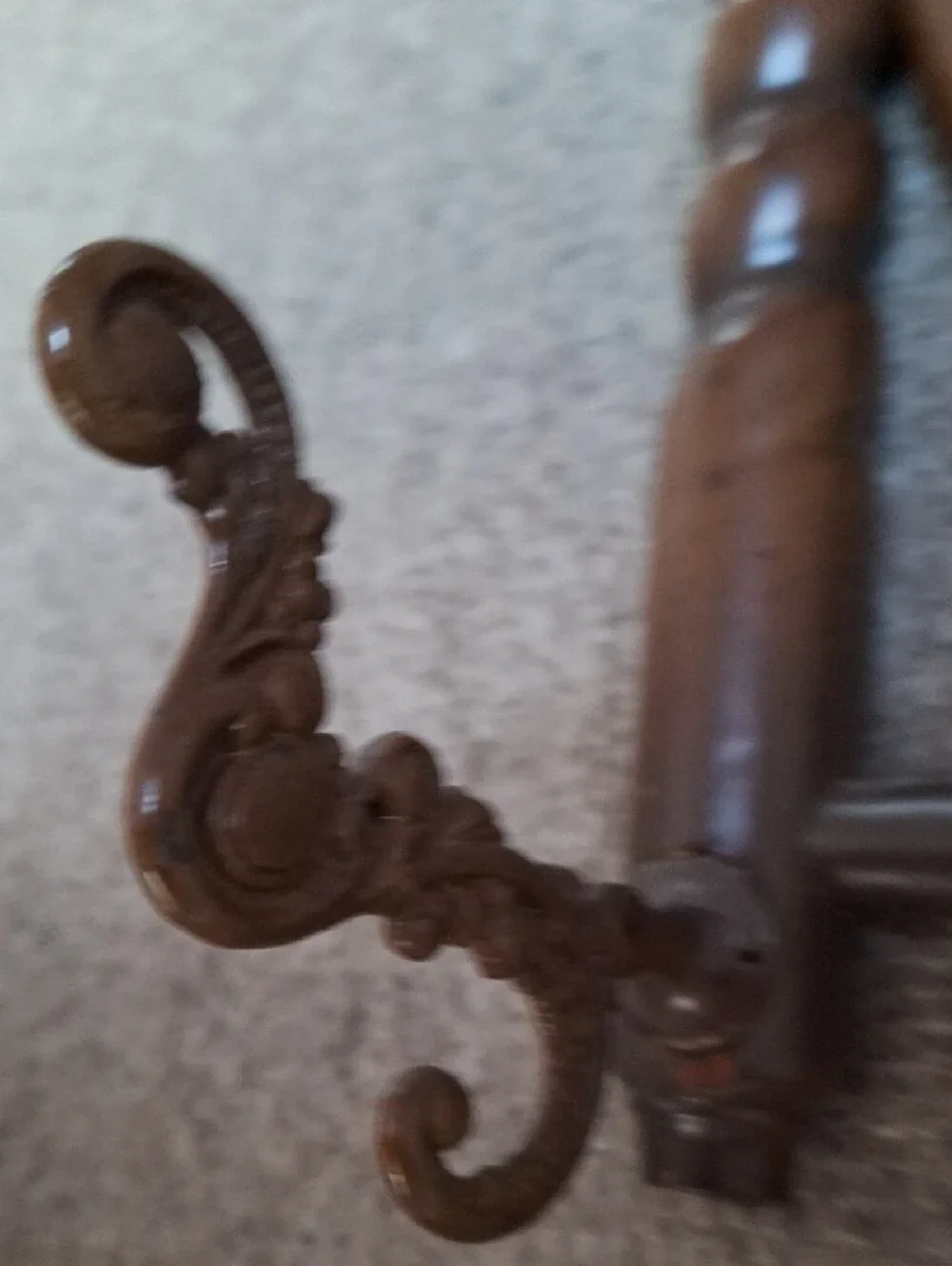 Antique/vintage Victorian-style turned wood entryway hat and coat rack & Mirror